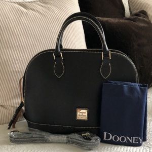 NWT Dooney & Bourke black zip satchel